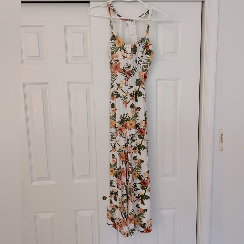 No Boundaries Size M tropical/floral jumpsuit